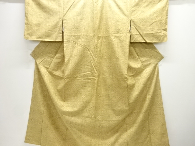 JAPANESE KIMONO / ANTIQUE KIMONO / SILK / TSUMUGI / WOVEN FLORAL CREST